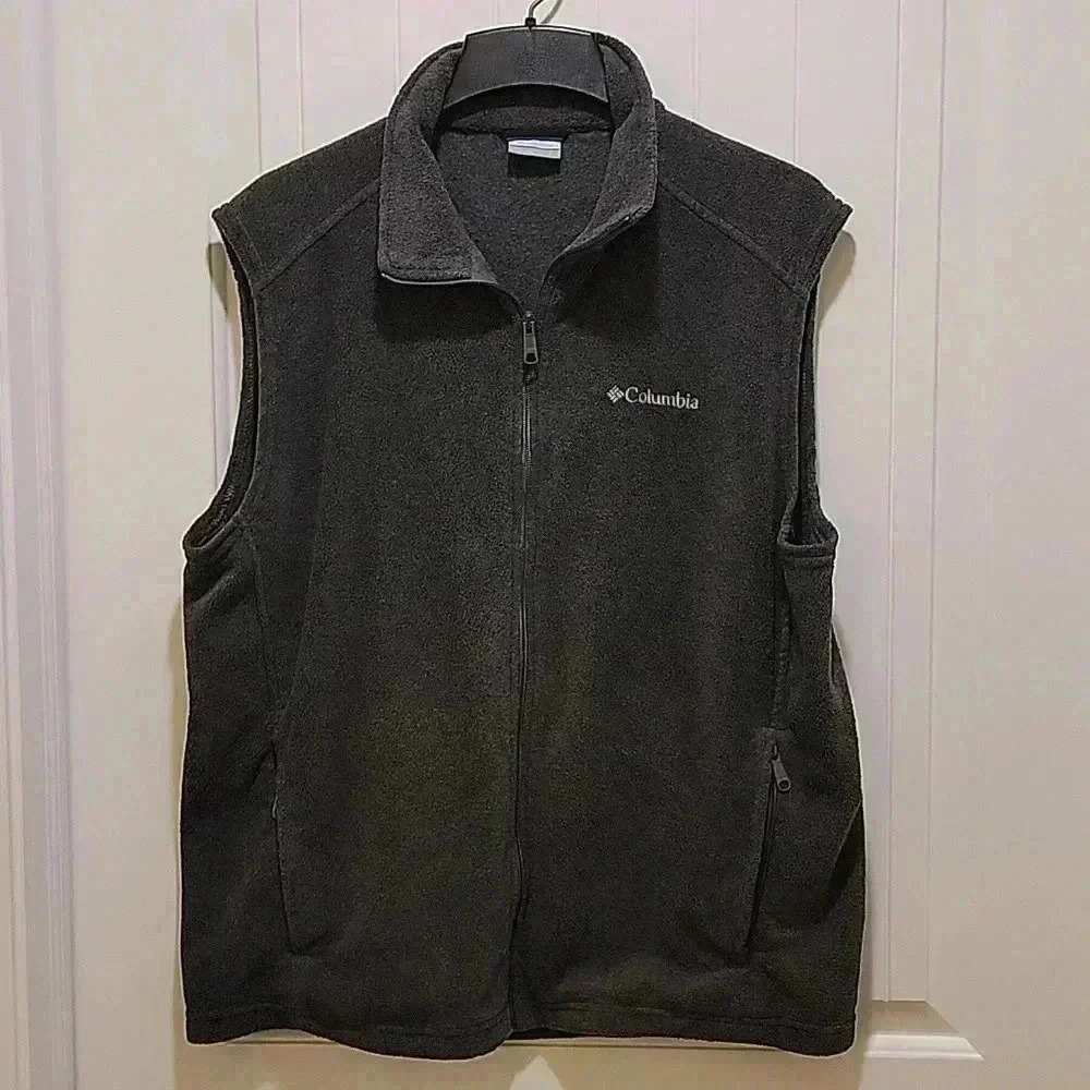 Columbia Grey Full Zip Fleece Vest Size Large - Picture 7 of 7